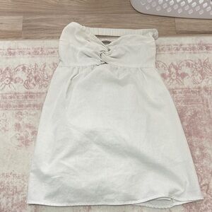 Girls' Cream Strapless Twist-Front Dress